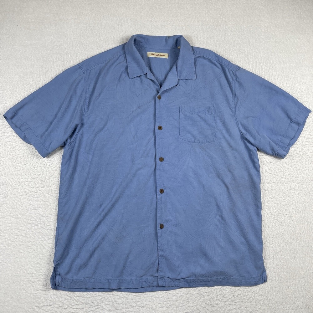 Tommy Bahama Shirt Mens XL Blue Travel Beach Casual Workwear Vacation Office